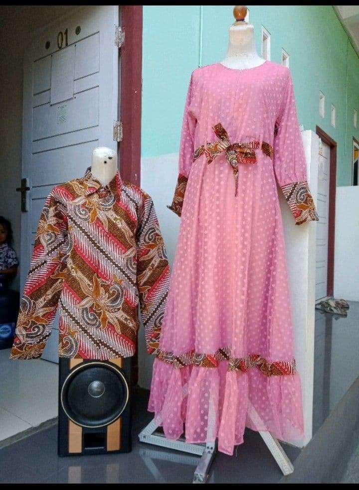Couple Gamis Batik Sarimbit Ramadhan Lebaran Wanita Termurah Modern Best Seller