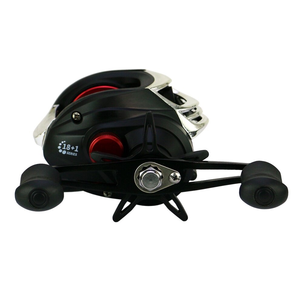 YUMOSHI AK201 Reel Pancing Baitcasting 18+1 Ball Bearing 7.2:1 Left Hand HITAM
