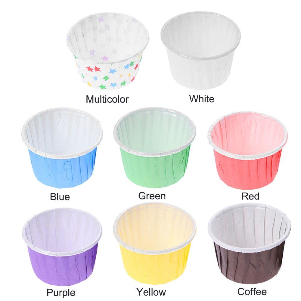 R-FLOWER 50pcs Pembungkus Cupcake Home&amp; Kitchen Pan Case Kertas Perlengkapan Pesta Pembungkus Kue