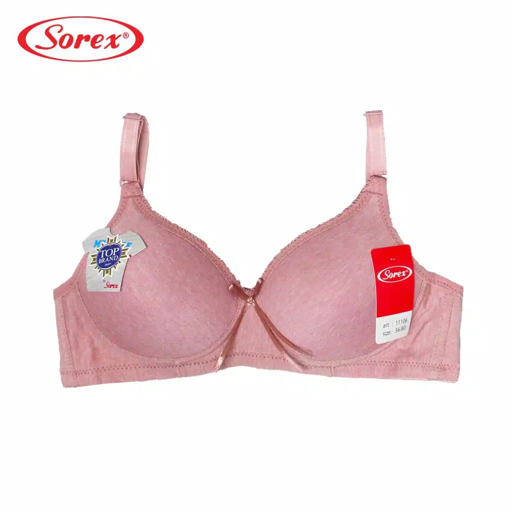 Sorex Bra 11106 Busa Sedang Tanpa Kawat Kait 2 Cup setara Cup B Melange Collection Basic Harian