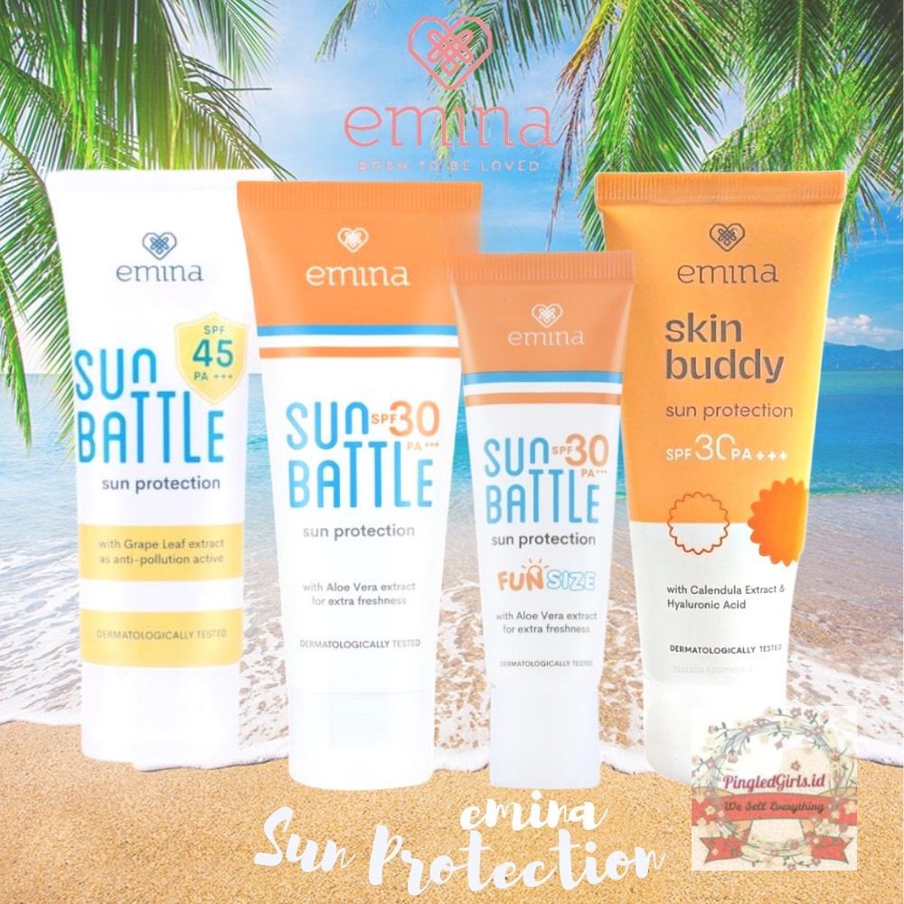 Jual EMINA SUN PROTECTION SPF30 PA+++ 60ml 23ml SUN Battle SPF45 PA