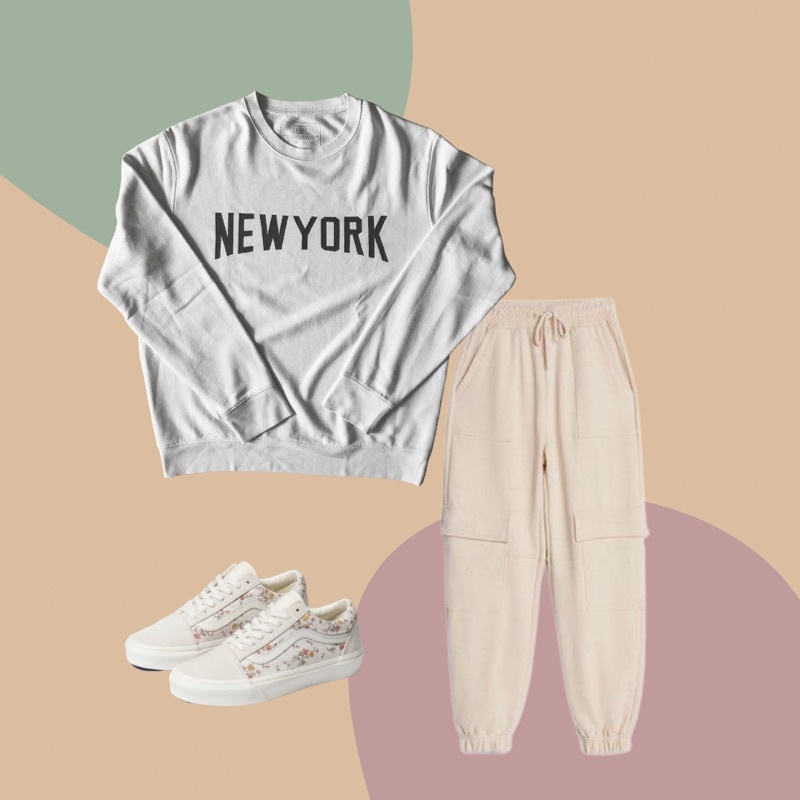 Crewneck Giordano White Newyork