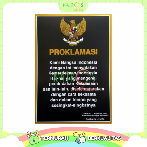 Poster Dinding Pendidikan Medium Edukasi Anak Belajar Gambar Teks Proklamasi