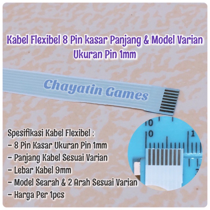 Kabel Flexibel 8 Pin Kasar Panjang &amp; Model Sesuai Varian Ukuran Pin 1mm