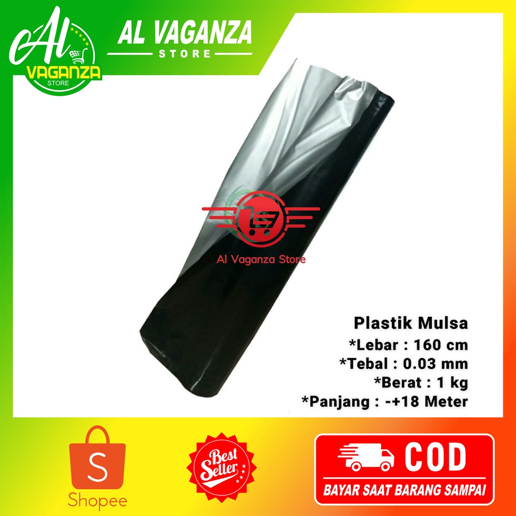 Plastik Mulsa Hitam Perak Lebar 160cm tebal 0.03mm