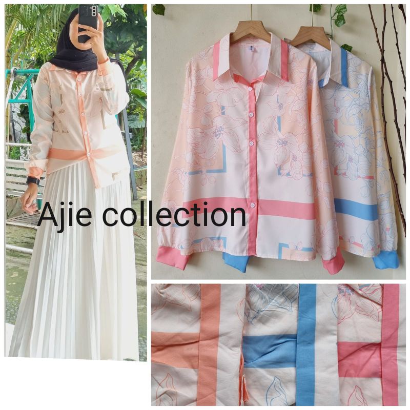 Kemeja import motif wanita (Ready Pink)
