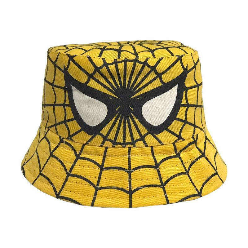 Bucket Sablon Anak Spiderman Full Print / Topi Anak Laki Laki-Kuning