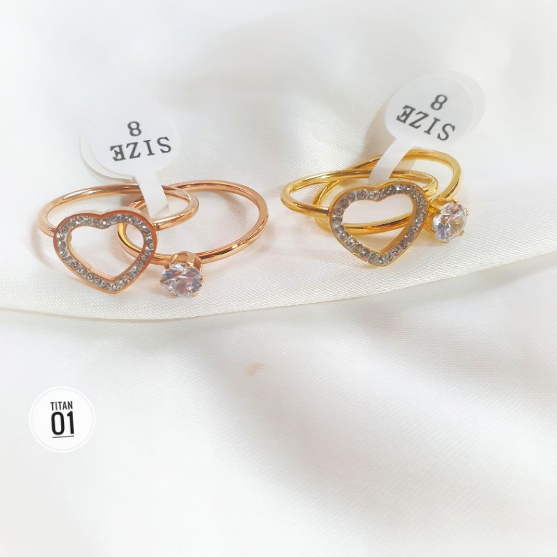 Cincin 2 in 1 Love Mata Mata Titanium N25052202