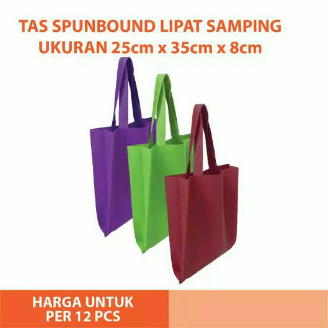 

isi 12 pcs TAS SOUVENIR SPUNBOND STANDING HANDLE 25 x 35 x 8