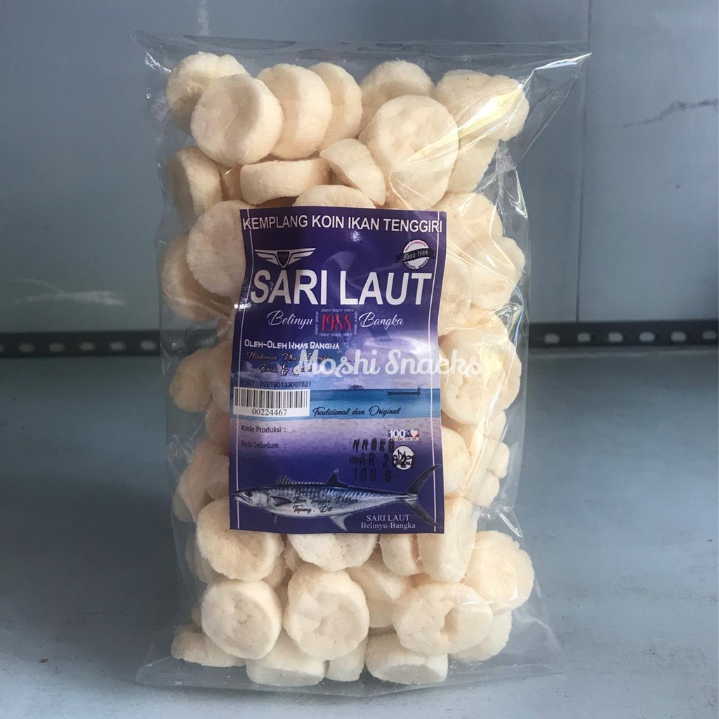 

Kerupuk / Kemplang Koin Ikan Tenggiri Sari Laut 100gr Asli Bangka / Krupuk Mini Bangka