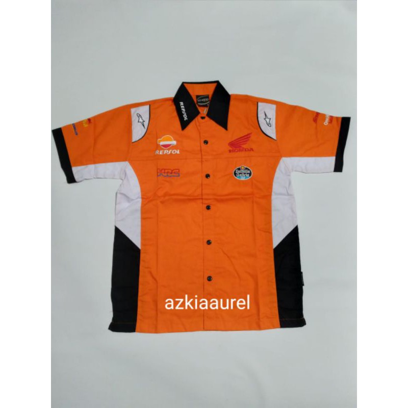 Kemeja Seragam Otomotif Honda,Baju Komonitas, Kemeja MotoGp, Kemeja Bordir