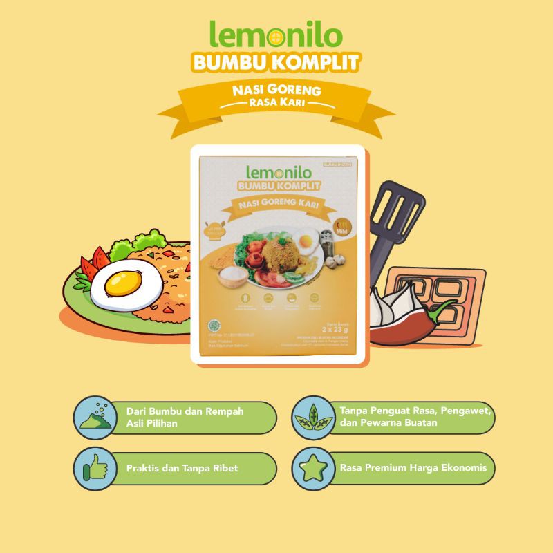 Nasi Goreng Kari Bumbu Komplit Alami 46 gr Lemonilo