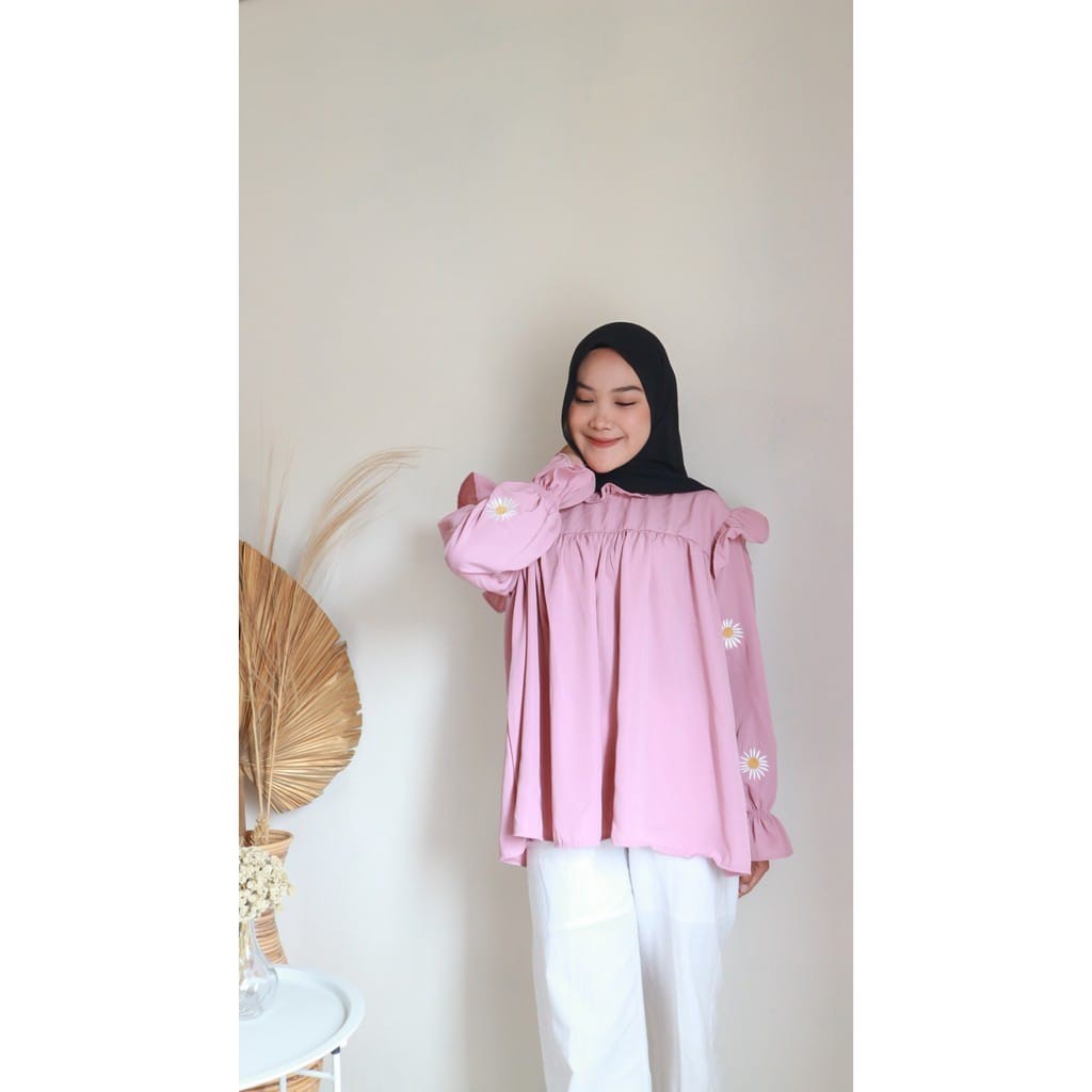 CATHERINE - DAISY BLOUSE / BLOOMING DAISY / BLOUSE WANITA-PINK