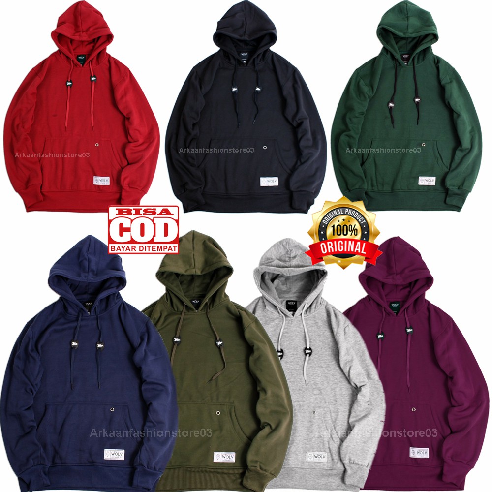 JAKET SWEATER HOODIE ORIGINAL WOLV / SWEATER HOODIE OBLONG POLOS PRIA TERMURAH