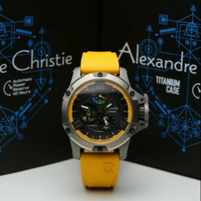 ALEXANDRE CHRISTIE AC6295 TITANIUM YELLOW AUTOMATIC PRIA.ORIGINAL LIMITED EDITION