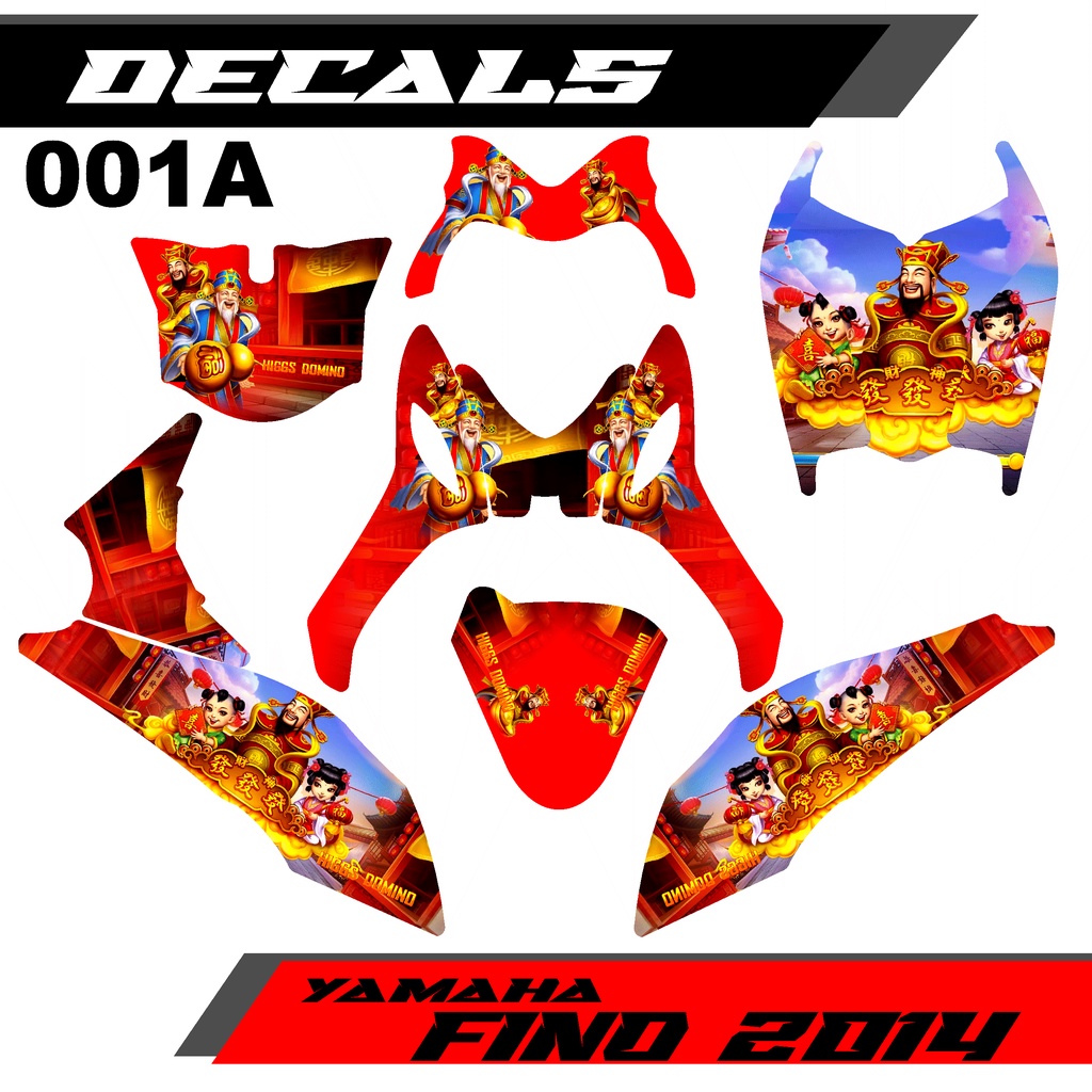 Decal Sticker - Dekal Stiker Yamaha Fino 2014  Fullbody Design DOMINO HIGGS - 001