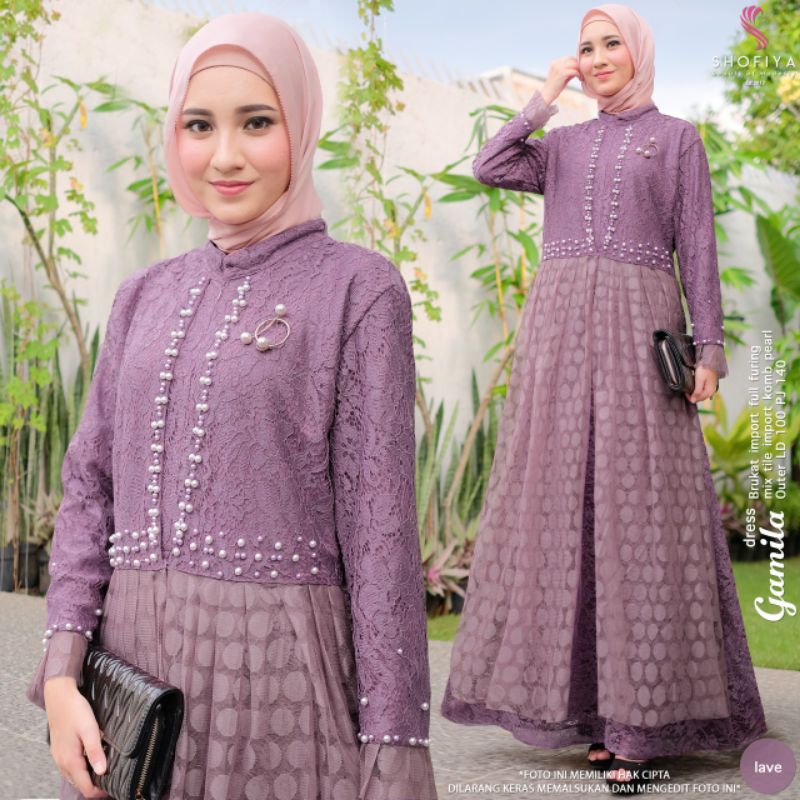 DRESS BROKAT WANITA GAMILA ORI SHOFIYA SOLO