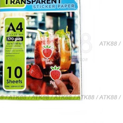 

✮ V-Tec Transparan Sticker Photo Paper Waterproof A4 170gsm (10 Sheet) ✬