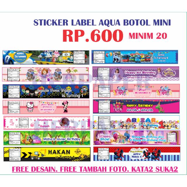 

STICKER LABEL AQUA MINI DESSERT TABLE