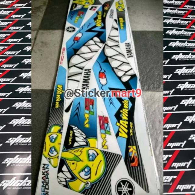 Striping Mio M3/Z 125 Biru hiu via via vr46 variasi stickermart9 bishop