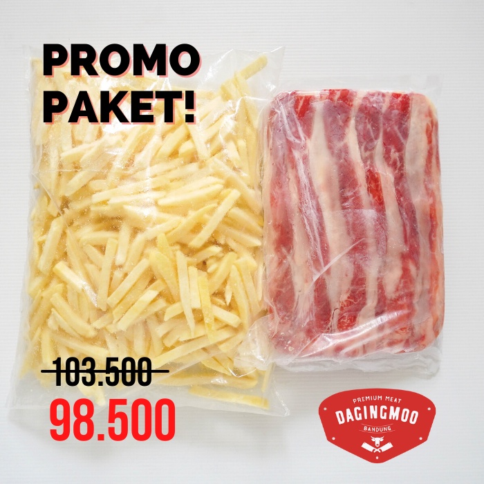 

PROMO Kentang Daging Slice / Kentang Belgia 1kg + Beef Slice US 500gr / PROMO Kentang + Beef Slice