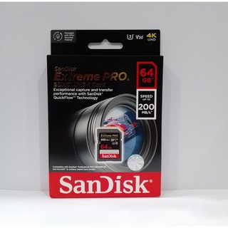 SANDISK SDCARD EXTREME PRO 64GB 200MB/S CLASS 10 - SD CARD EXTREME PRO 64 GB 200 MBPS CLASS10