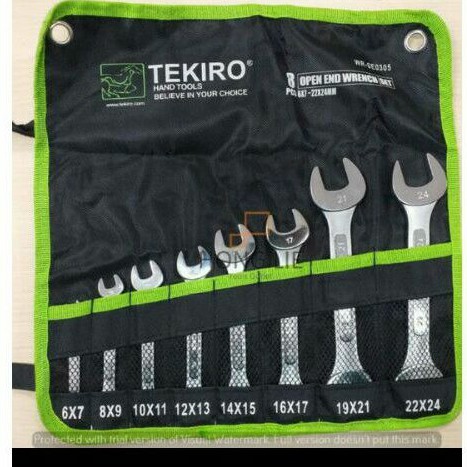 tekiro WR SE0305 kunci pas set 8 pcs 6mm - 24mm open end wrench 8pcs