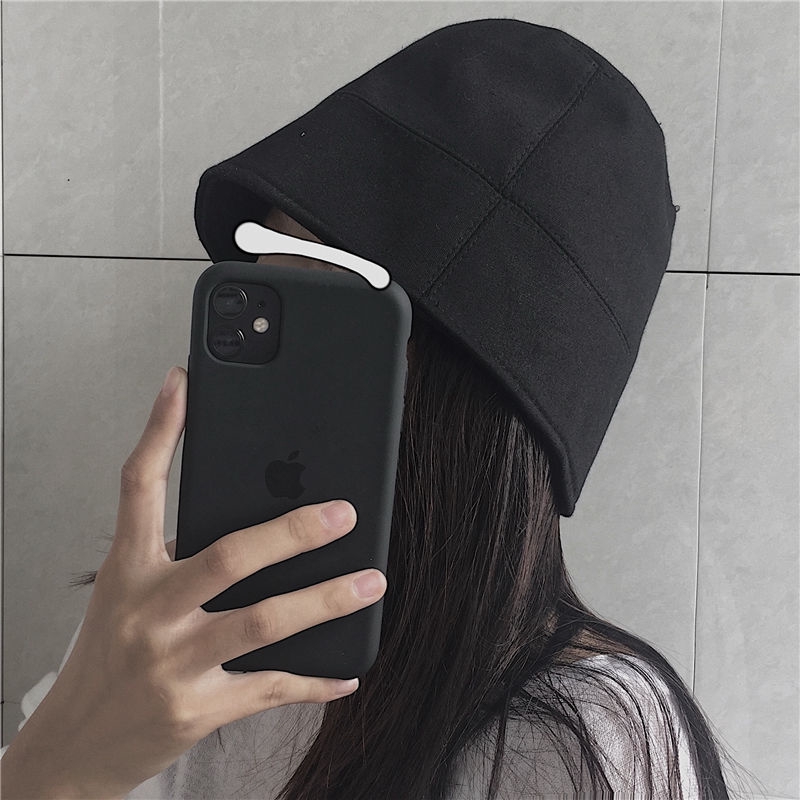 Topi Bucket / Fisherman Gaya Harajuku Warna Polos Untuk Pria / Wanita