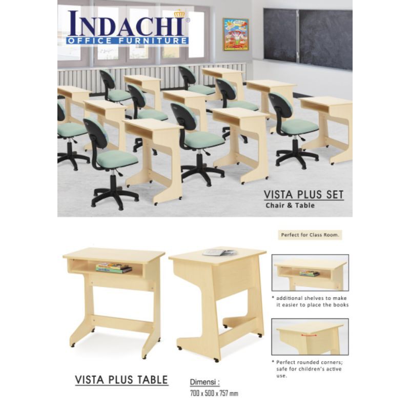 INDACHI - VISTA PLUS SET : Meja + Kursi Belajar Minimalis