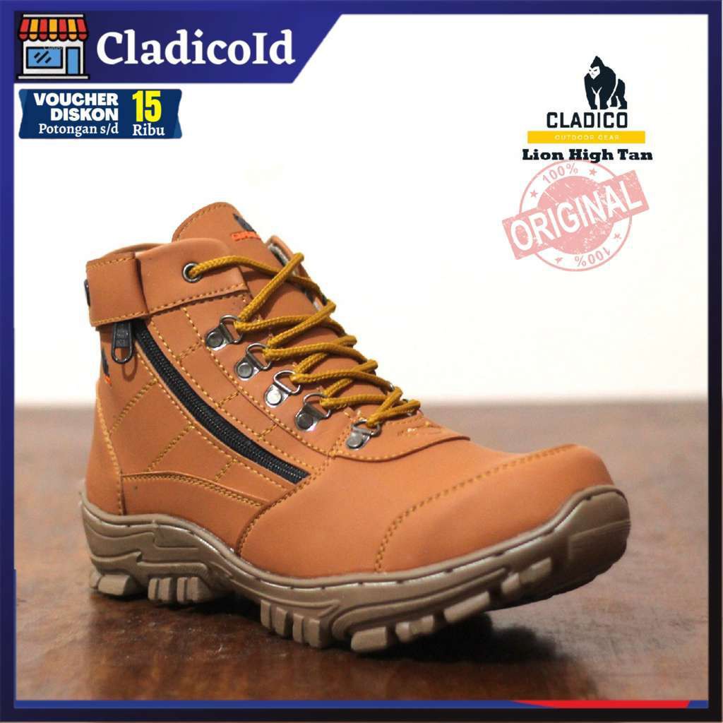 Safety Shoes Pria Boot Tinggi Sepatu Safeti Ujung Besi Kerja Lapangan Proyek Outdoor Gunung Hiking Berkendara Advanture Spatu Sefty Work CLADICO Lion High Original