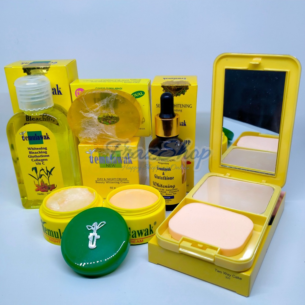 Paket Lengkap Cream Temulawak Import Asli Plus Bedak Temulawak (Cream-Sabun-Toner-Serum dan Bedak)