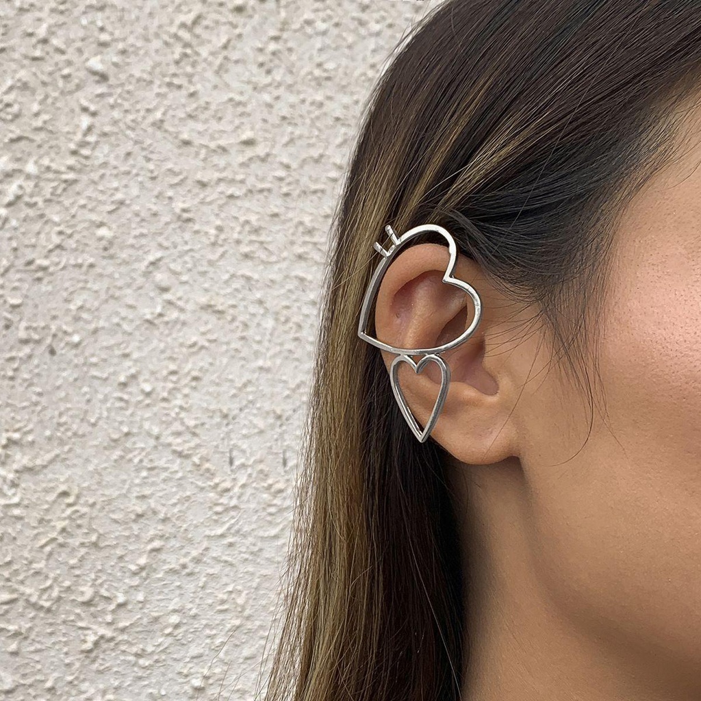 Lily Ear Cuff Anting Sederhana Pernikahan Wanita Gadis Bentuk Hati