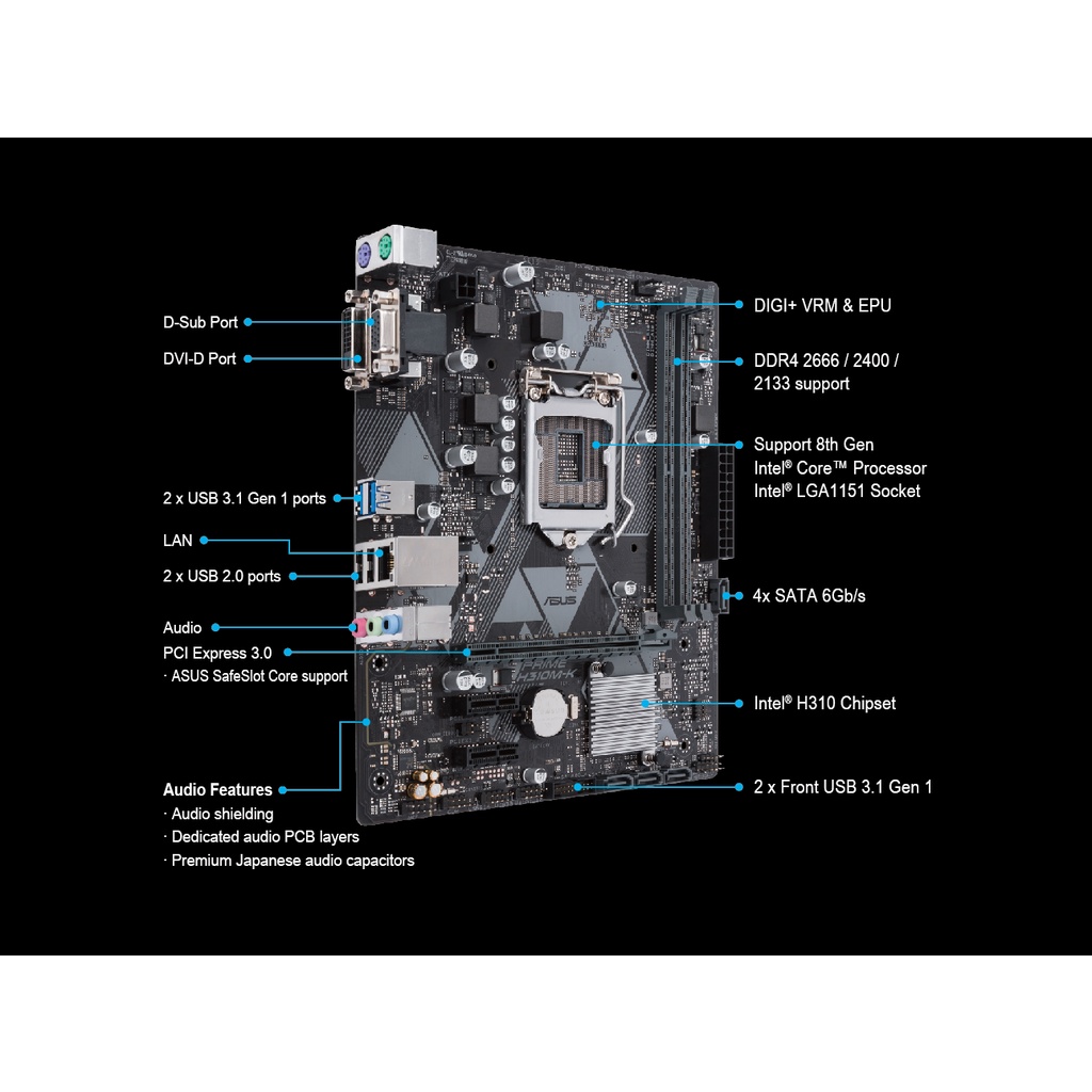 ASUS PRIME H310M-K | Motherboard Intel LGA1151 H310 mATX DDR4