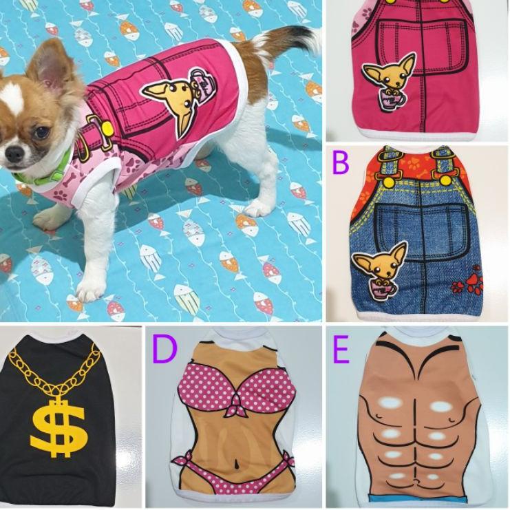 [satuan] Baju Kaos Doggie untuk Anjing Kecil Chihuahua Pomeranian Kucing Cat