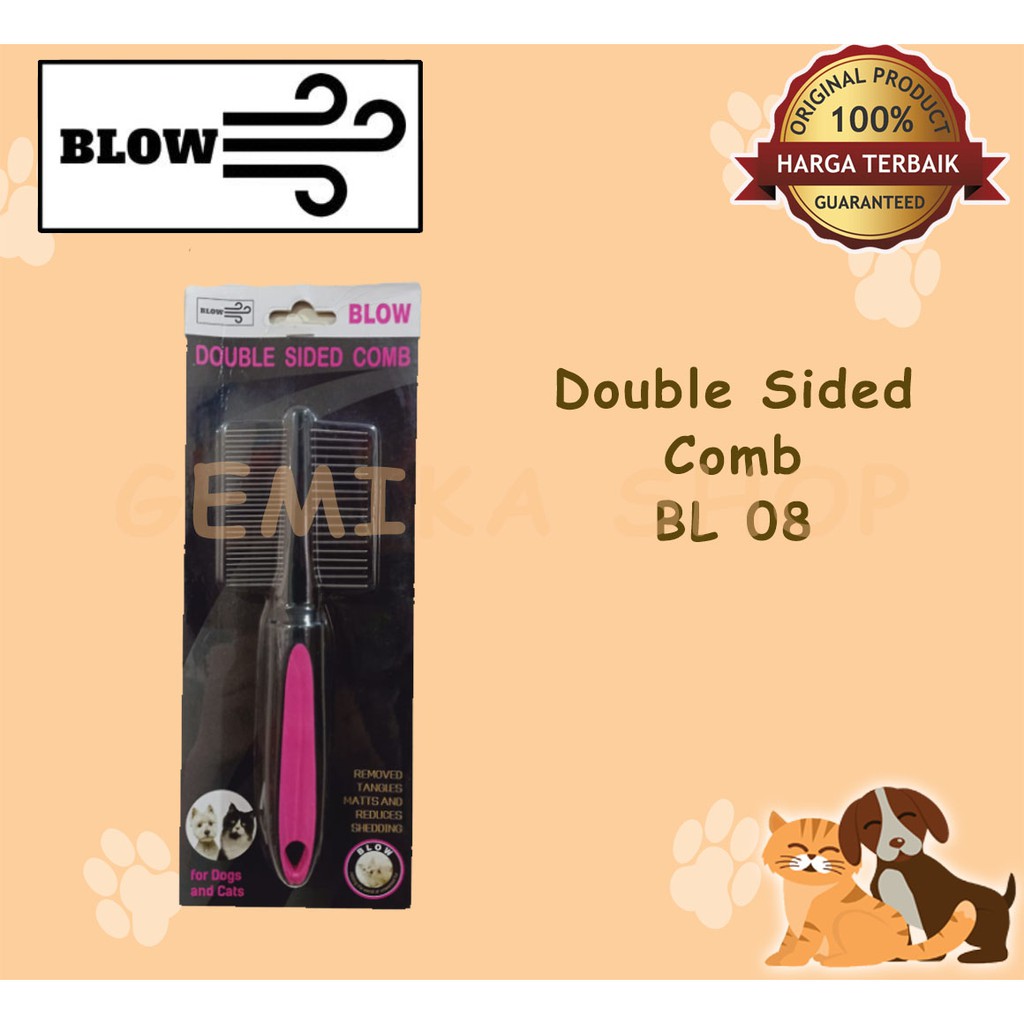 Sisir Kutu Anjing Kucing Kelinci Blow Double Sided Comb