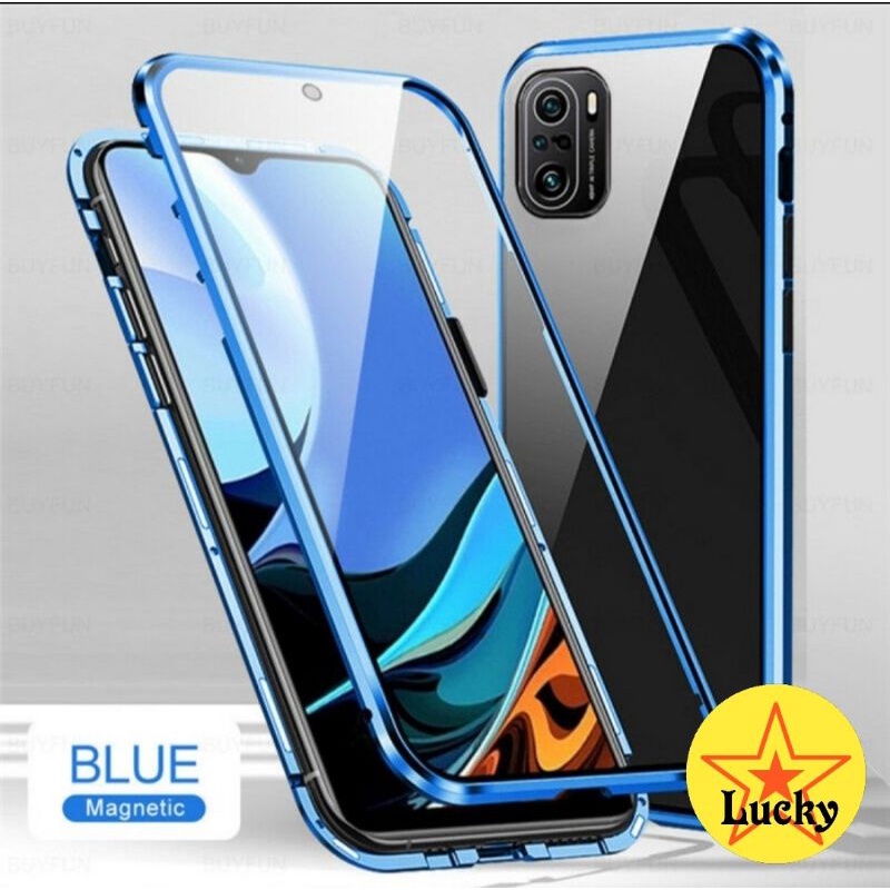 [SLS] Xiaomi Poco F3 PocoF3 Double Side Magnetic Case Metal Cover Depan Belakang