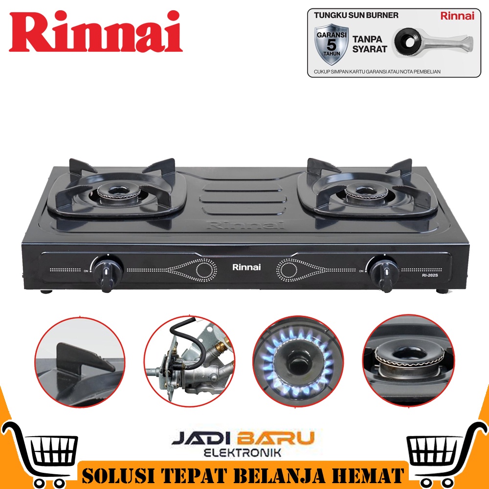 (READY COD) Rinnai Kompor Gas 2 Tungku RI 202S - Kompor Gas Rinnai 202S / RI-202S / RI 202S / RI202S
