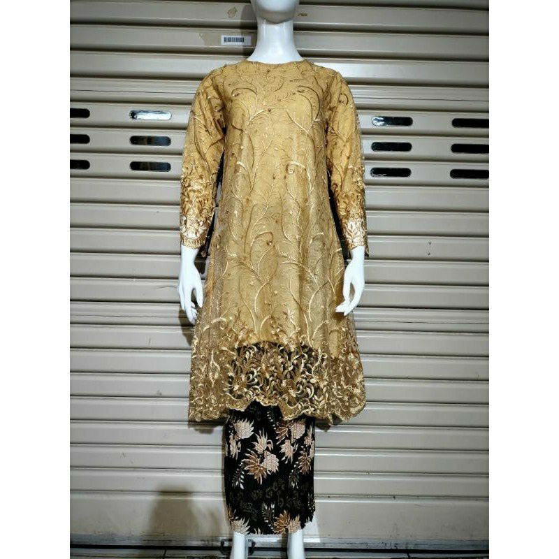 NEW KEBAYA TILLE JUMBO SAMAPAI 5L /KEBAYA TUNIK TILLE/KEBAYA MODERN-Gold