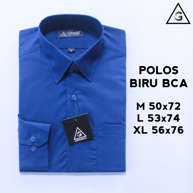 GWARDO Kemeja Biru Tua Lengan Panjang Pria