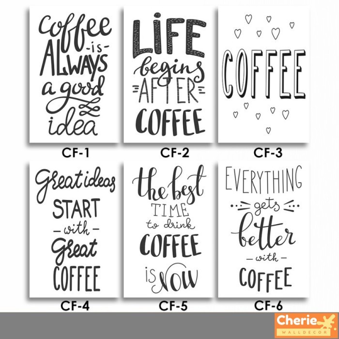 Hiasan Dinding Cafe Coffee Quote 01