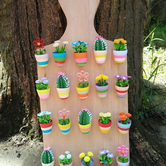 hiasan dinding paper quilling bunga mini