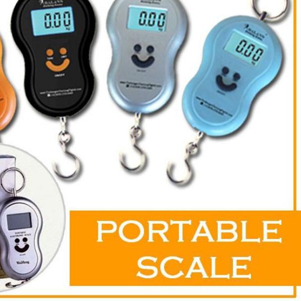 ○ BISA - Timbangan Digital Gantung Smile 50Kg Portable /Timbangan Koper/ Timbangan Gantung Mini ♘