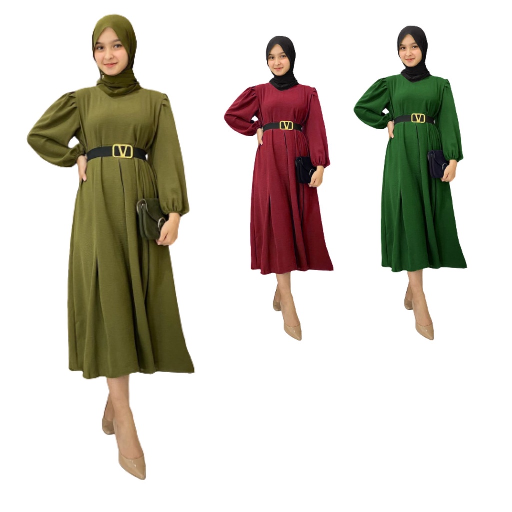 Baju Dress Wanita Remaja Muslim Kondangan Kekinian