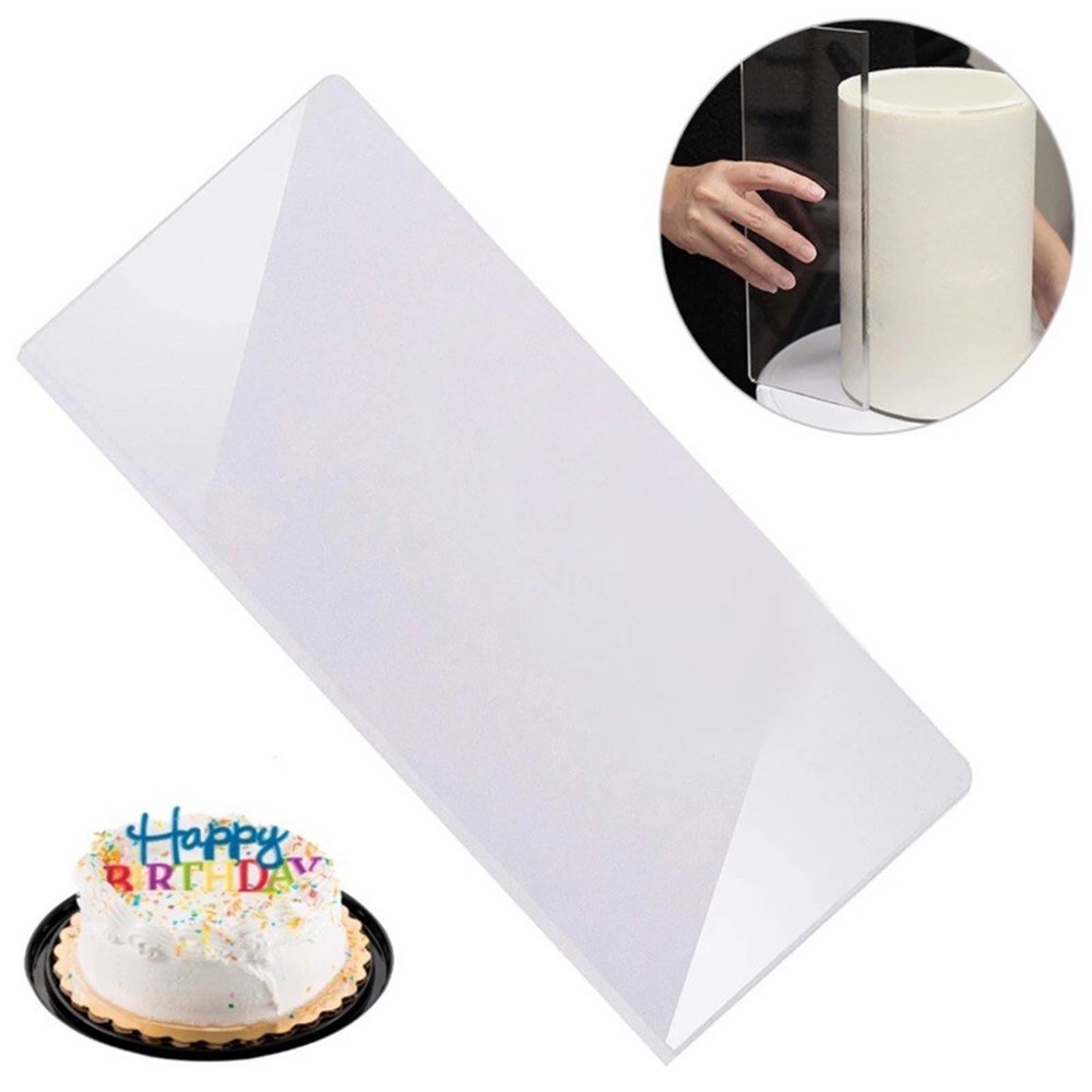 Acrylic Transparent Cream Scraper Fondant Cake Smoother Decorative Baking Tool