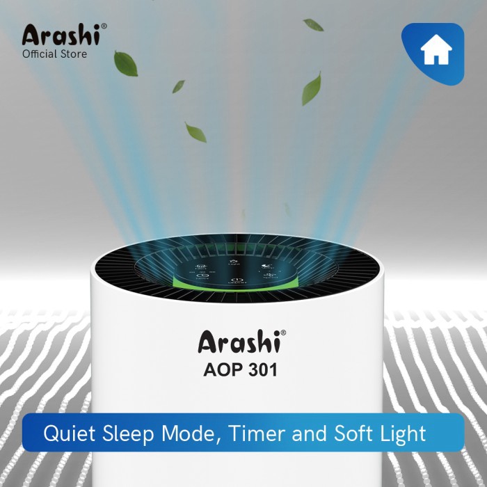 Arashi AOP 301 Air Purifier Ruangan Portable HEPA 13 Filter UV-A Ion