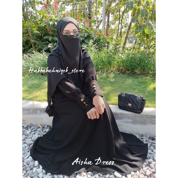 Abaya Bassic Abaya Hitam Jetblack Abaya saudi Tukrey Dress Hitam Gamis Arab Jetblack AISHA