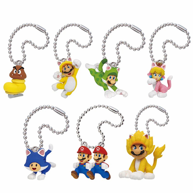 Figure Super mario 3D World Fury World Keychain Takara Tomy ARTS set 7