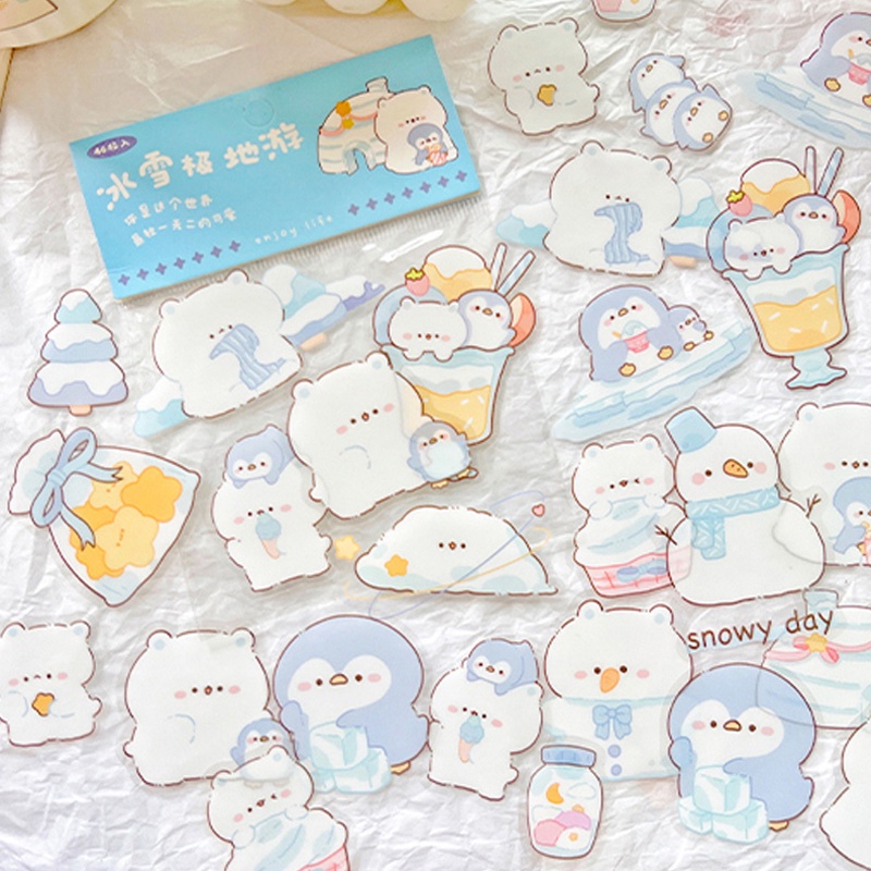 46pcs Stiker Motif Kartun Hewan Peliharaan Untuk Dekorasi