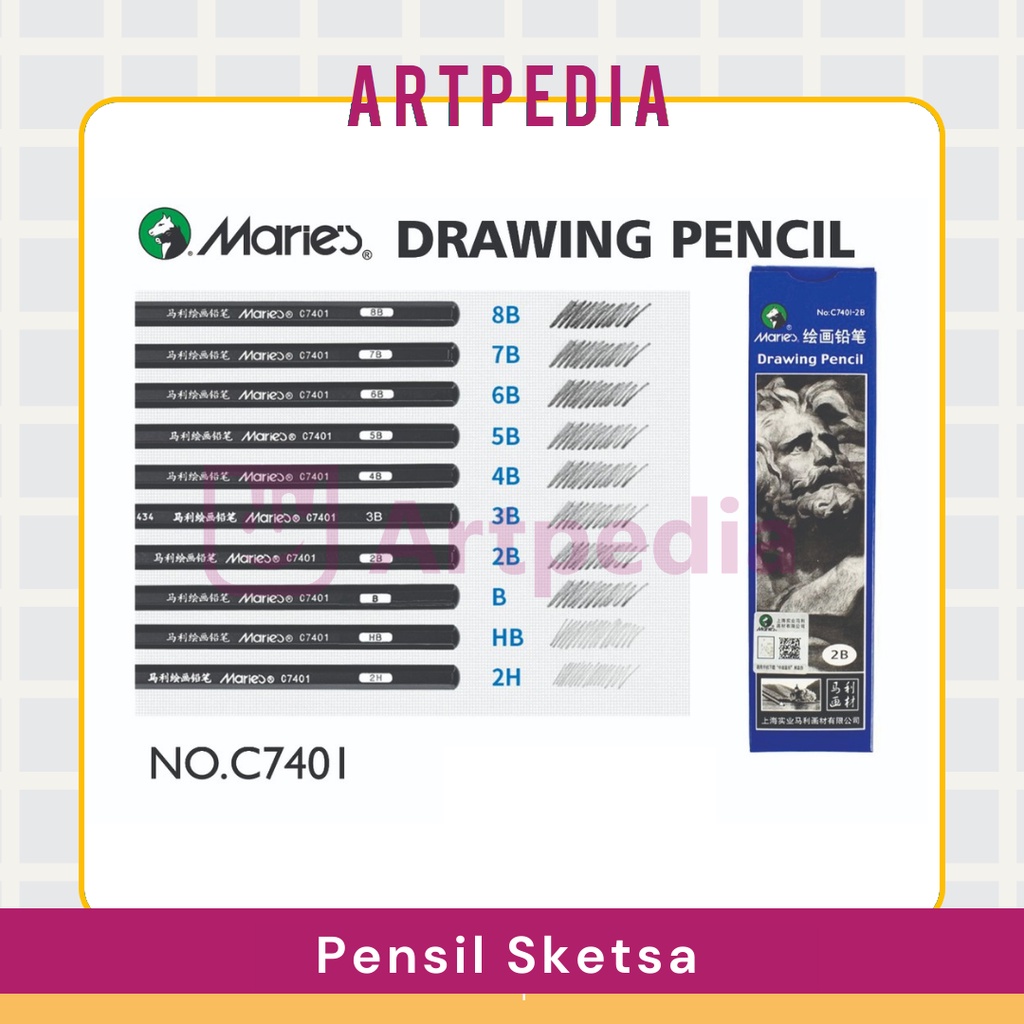 

Maries Drawing Pensil C7401 / Pensil Sketsa / Pensil Gambar Maries