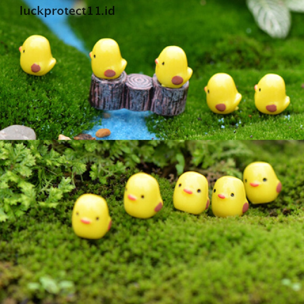 //HG&amp;ID// 5pcs mini Yellow Chicken micro fairy garden miniature decoration succulents terrariums figurines dollhouse Toys DIY accessories .